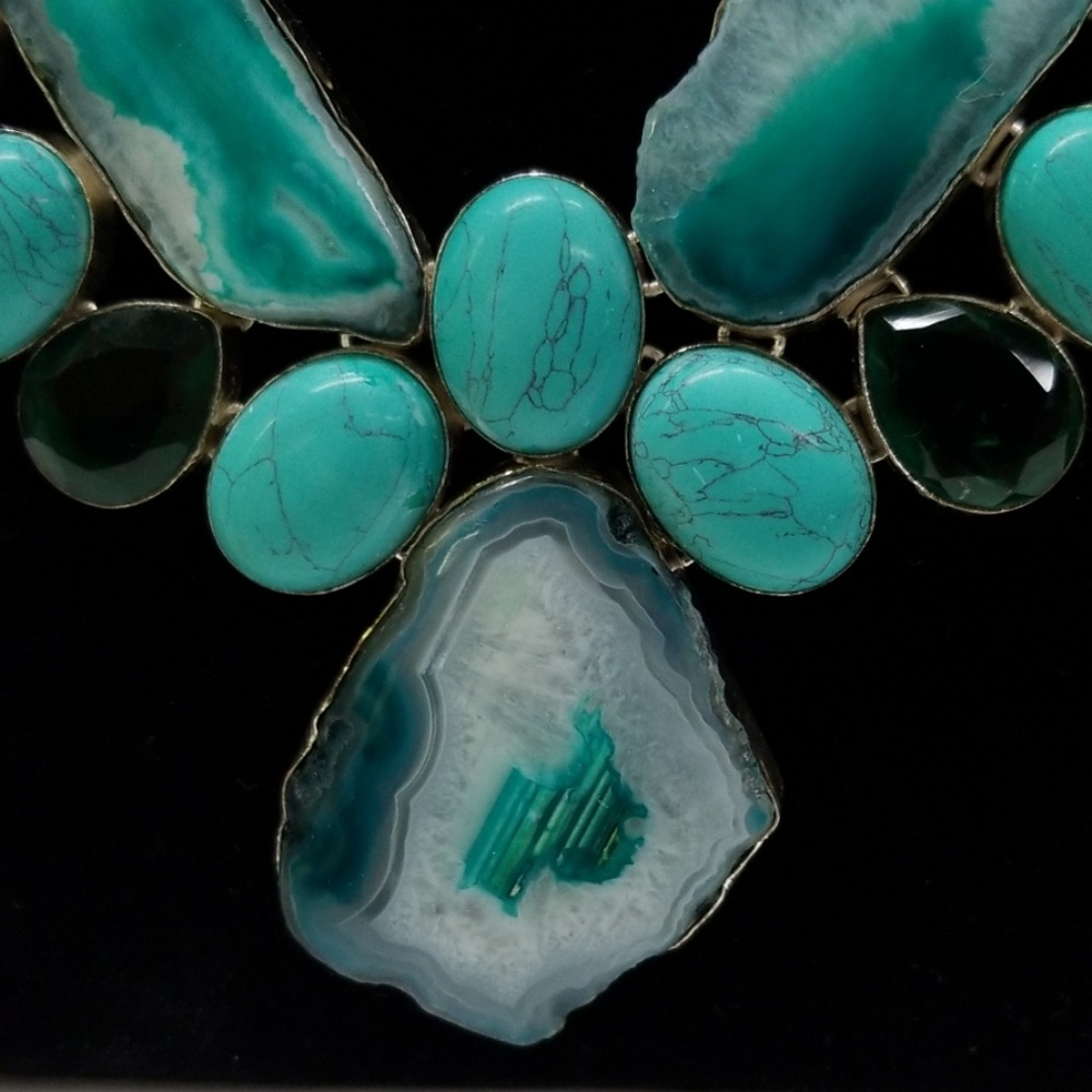 Gemstone Statement Necklace - image 3